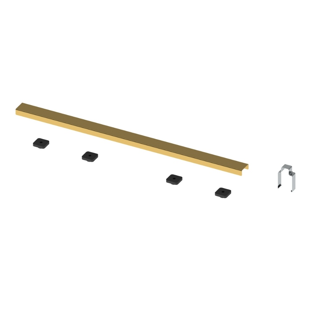 Product cut out image of the Abacus Elements Brushed Brass 700mm Infinity Waste Cover Plate